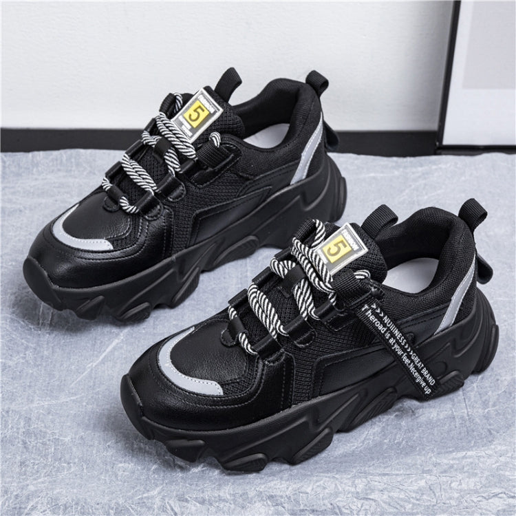 Autumn And Winter Casual Sports Shoes Female Leather Old Shoes, Size: 36