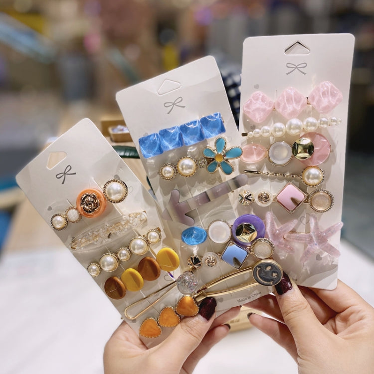 2 PCS Side Clip Pearl Hairpin Retro Simple Clip Hair Accessory Set, Style:Specification 3