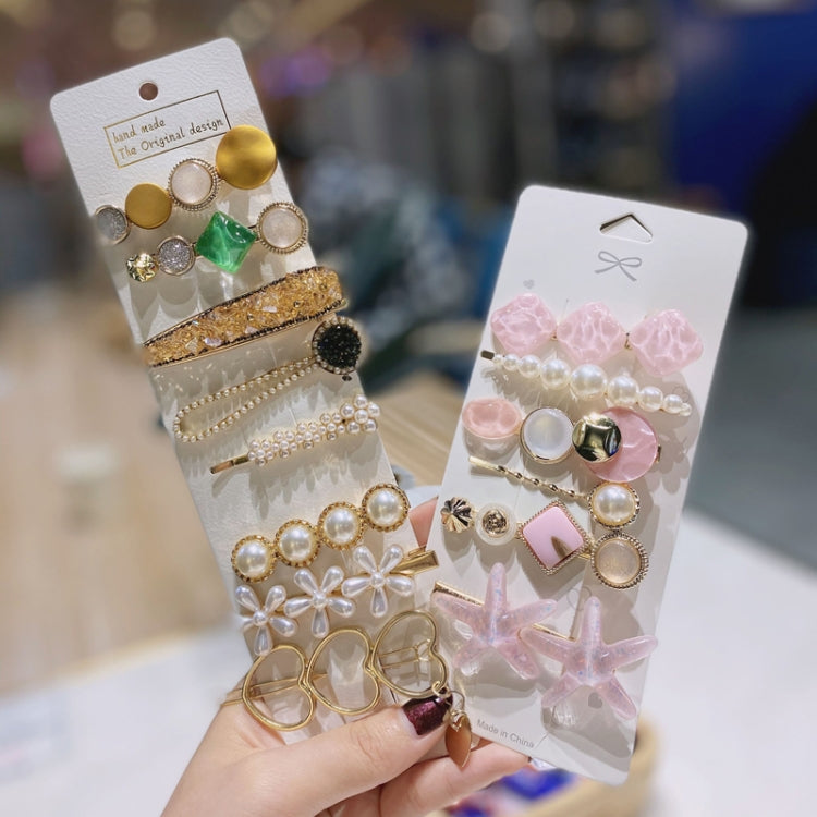 2 PCS Side Clip Pearl Hairpin Retro Simple Clip Hair Accessory Set, Style:Specification 3