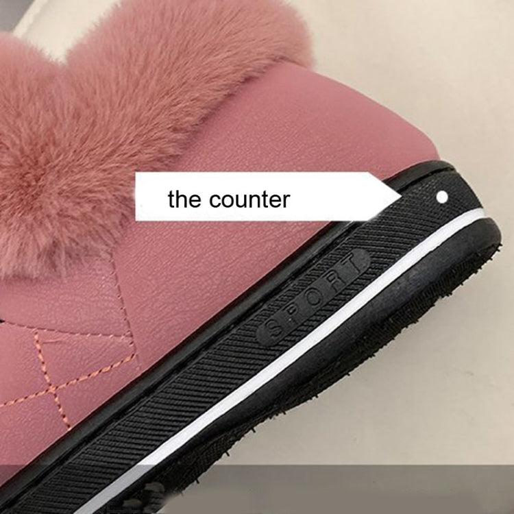 Snow Boots Women Autumn And Winter Students Short Tube Plus Velvet Thick One-Step Cotton Shoes, Size:38-39(Red Wine)