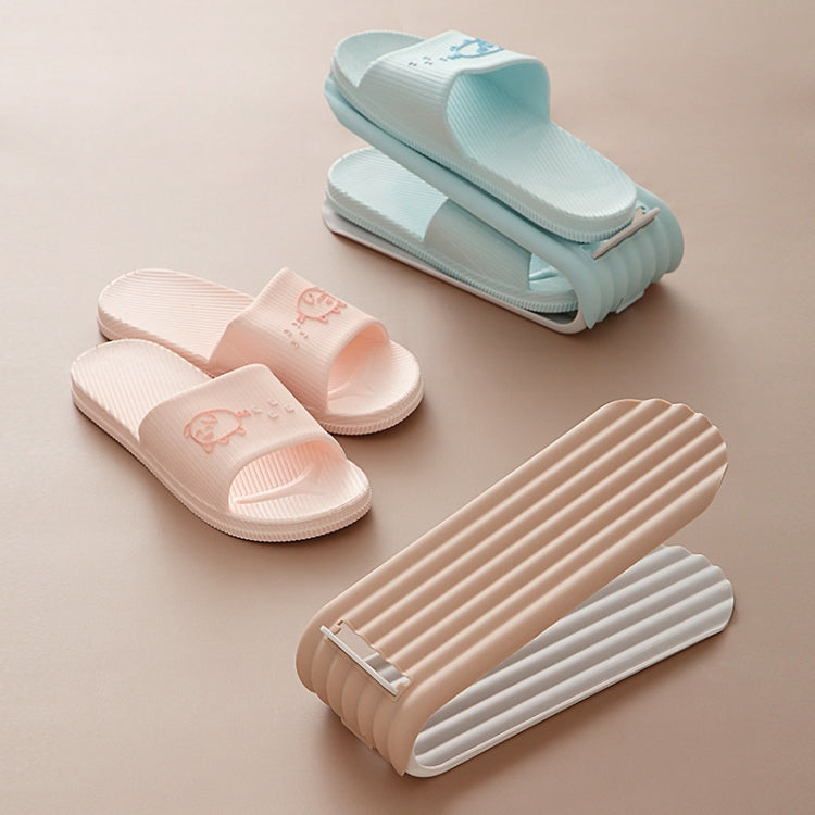 4 PCS Shoe Cabinet Storage Adjustable Double-Layer Rack Folding Shoe Rack