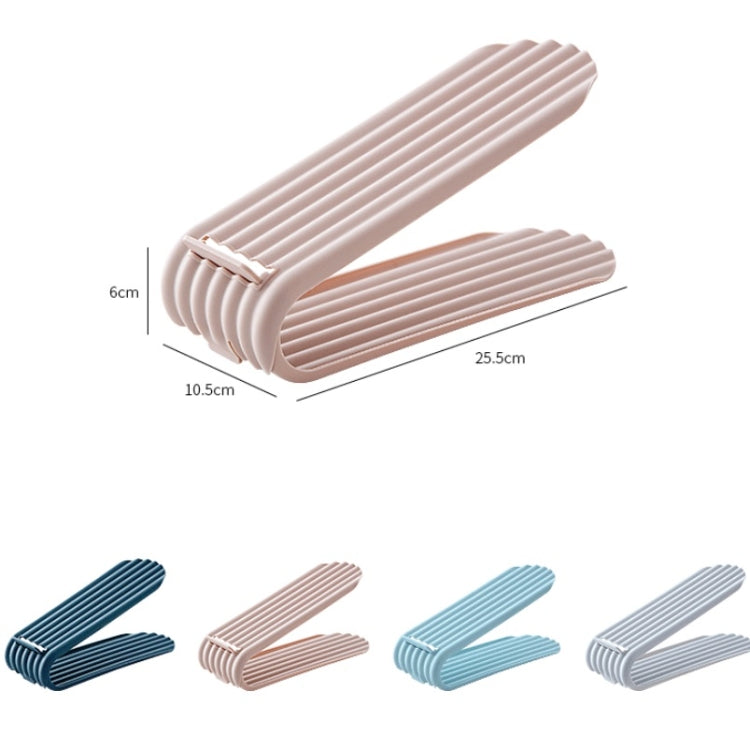 4 PCS Shoe Cabinet Storage Adjustable Double-Layer Rack Folding Shoe Rack