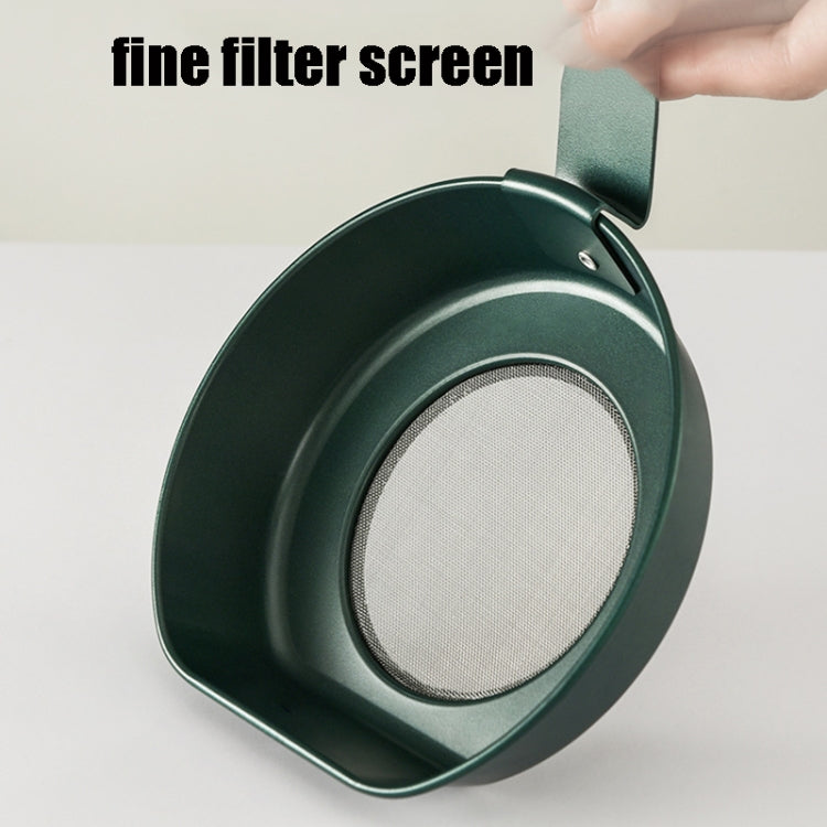 Kitchen Household Stainless Steel Oil Pot Filter Mesh With Lid Oil Bottle(Dark Green)
