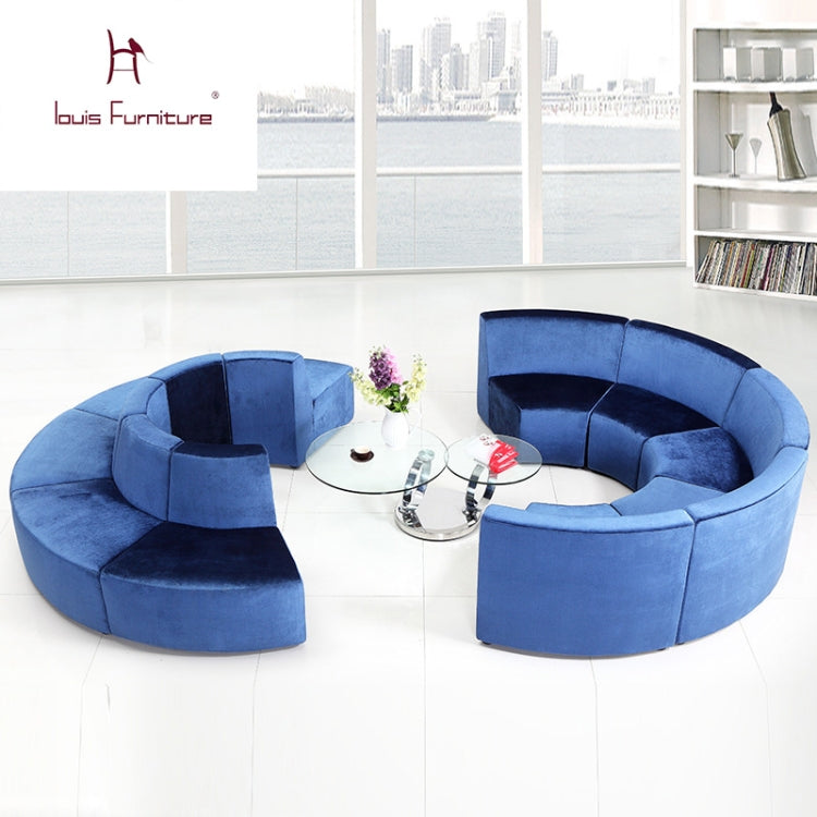 Hotel Sofas Boutique Office Furniture Round Creative Cloth or PU Leather Art Sofa Combination