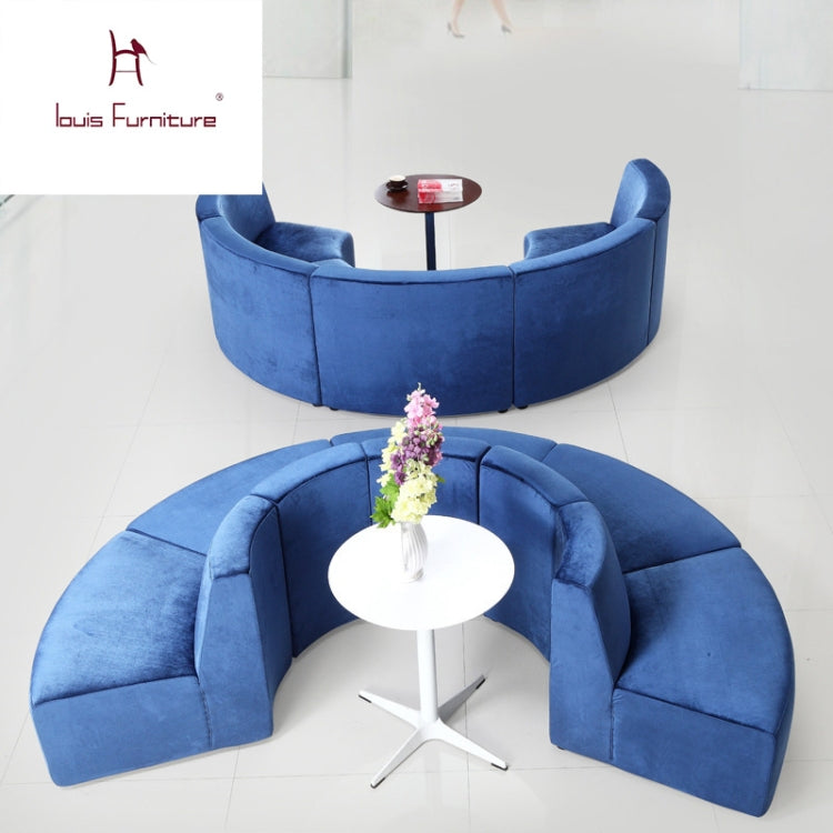 Hotel Sofas Boutique Office Furniture Round Creative Cloth or PU Leather Art Sofa Combination