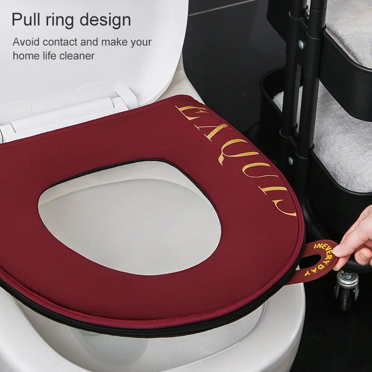 Household Waterproof Toilet Seat With Zipper And Handle, Style:Round
