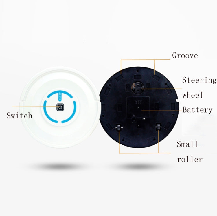 Smart Mini Sweeping Robot Lazy Household Cleaner, Specification:Battery Version(White)