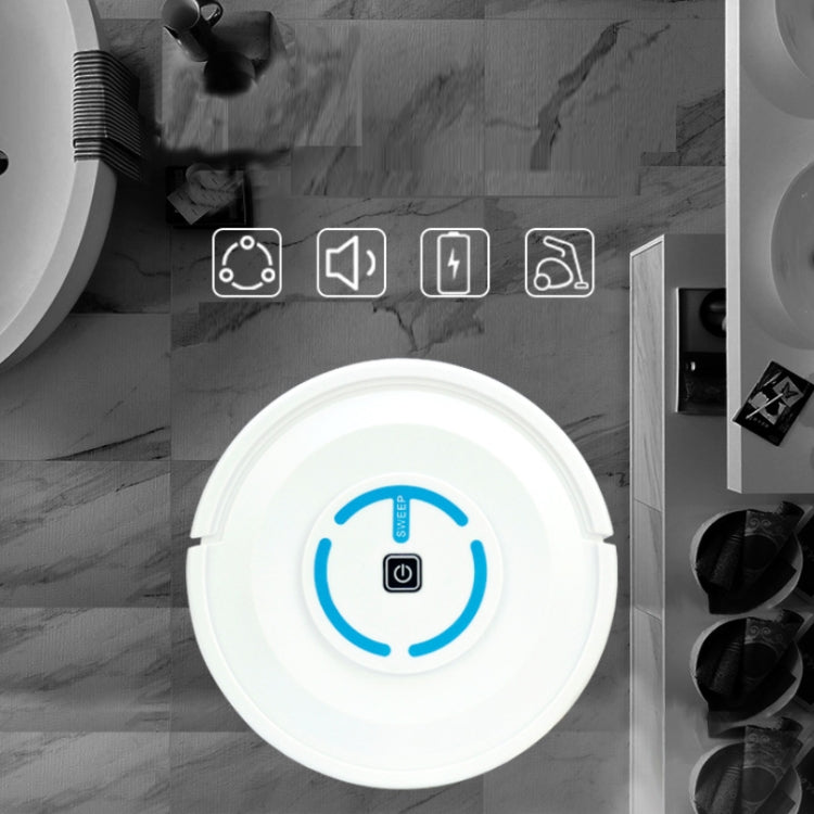 Smart Mini Sweeping Robot Lazy Household Cleaner, Specification:Battery Version(White)