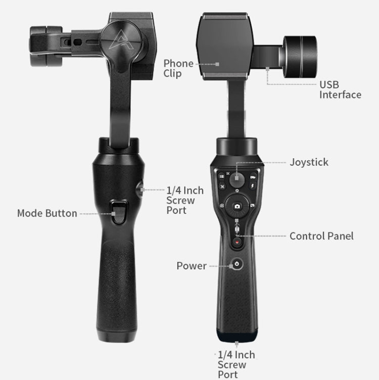AOCHUAN Smart S1 Handheld Stabilizer Three-Axis Intelligent Follow-Up Anti-Shake Bracket Multi-Function Shooting Handheld Gimbal