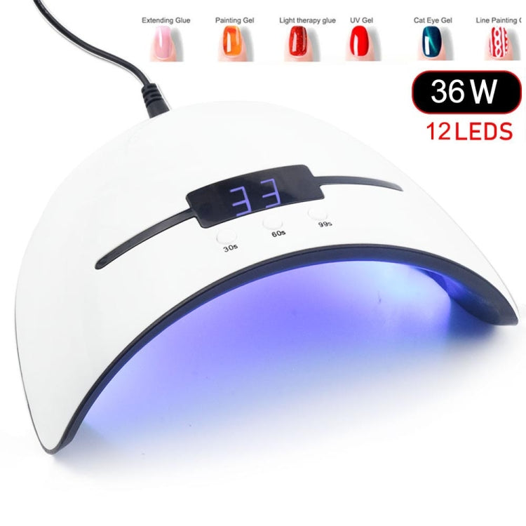UV Lamp LED Nail Lamp Nail Dryer Fingernail Gel Curing Sensor, Color:36W UV LED lamp