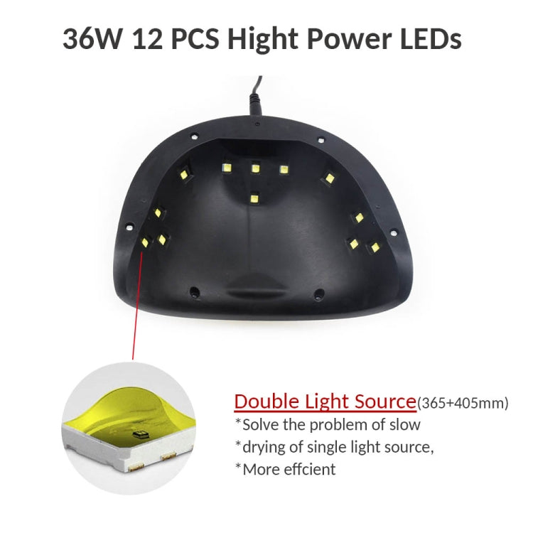 UV Lamp LED Nail Lamp Nail Dryer Fingernail Gel Curing Sensor, Color:36W UV LED lamp
