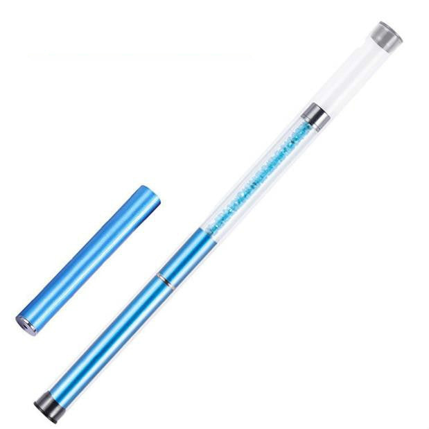 3 PCS Manicure Tool Set Crystal Carved Light Therapy Pen 3D Special Painted Drawing Flower Diamond Rod