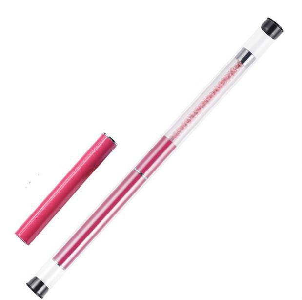 3 PCS Manicure Tool Set Crystal Carved Light Therapy Pen 3D Special Painted Drawing Flower Diamond Rod