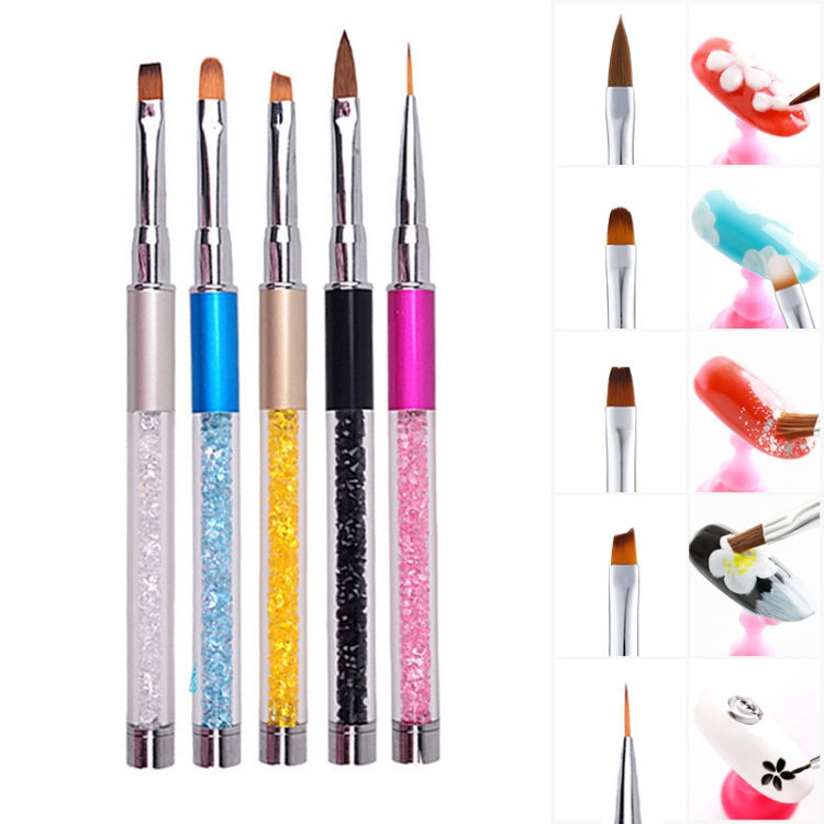 3 PCS Manicure Tool Set Crystal Carved Light Therapy Pen 3D Special Painted Drawing Flower Diamond Rod