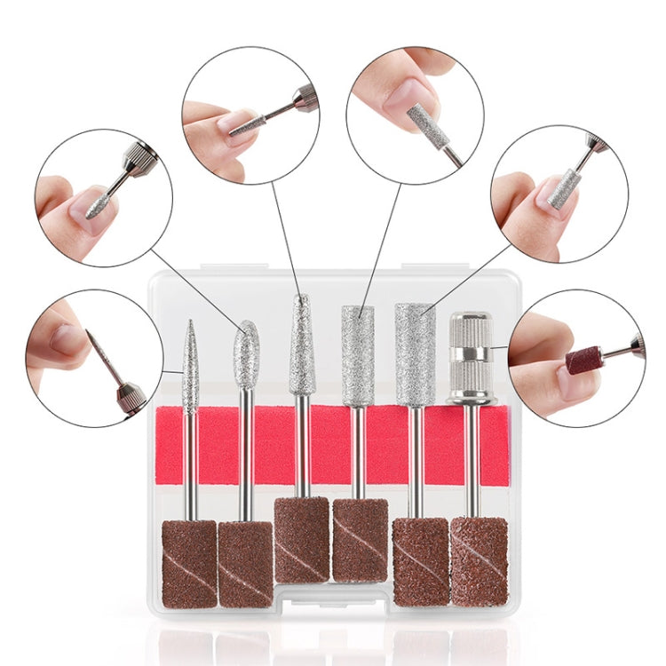3 Sets Professional Electric Manicure Machine Pen with 6 Grinding Bits EU Plug