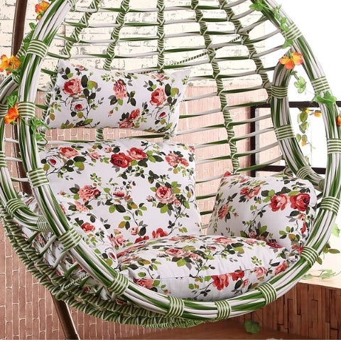 Courtyard Garden Hanging Basket Chair Rocking Chair Sponge Swing Seat Cushion, Size:110x100x10cm
