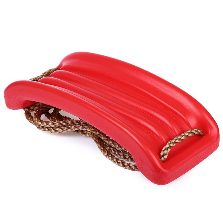 Children Outdoor Home Terrace Playground Green Plastic Swing Rope Large Plate Curved Seat(Random Color Delivery)