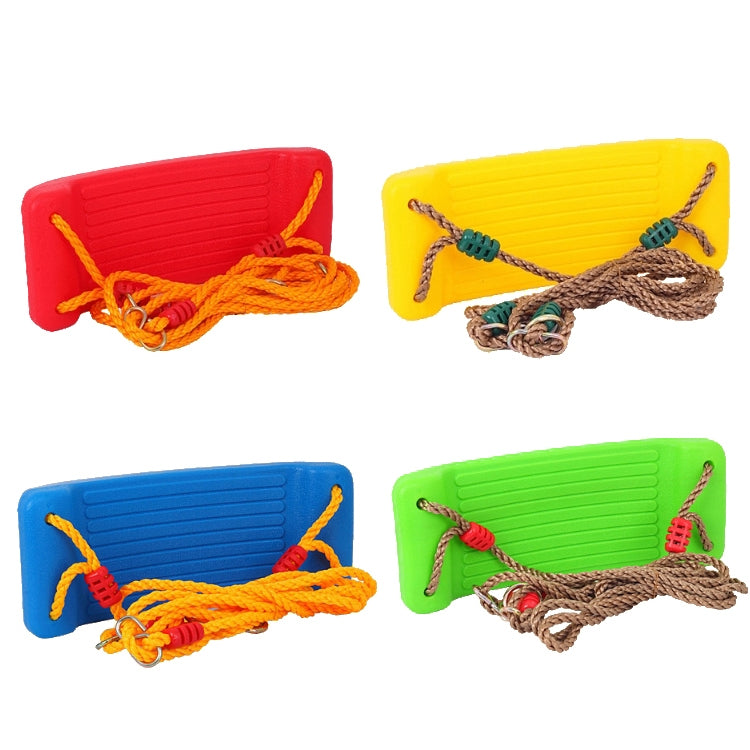 Children Outdoor Home Terrace Playground Green Plastic Swing Rope Large Plate Curved Seat(Random Color Delivery)