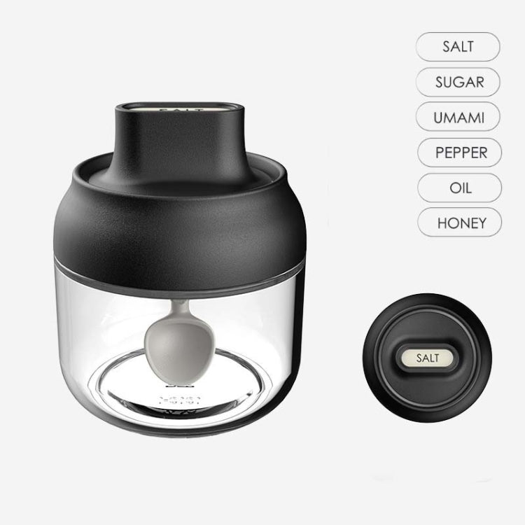 3 in 1 280ml Glass Seasoning Jar With Label & Moisture-Proof Lid & Spoon
