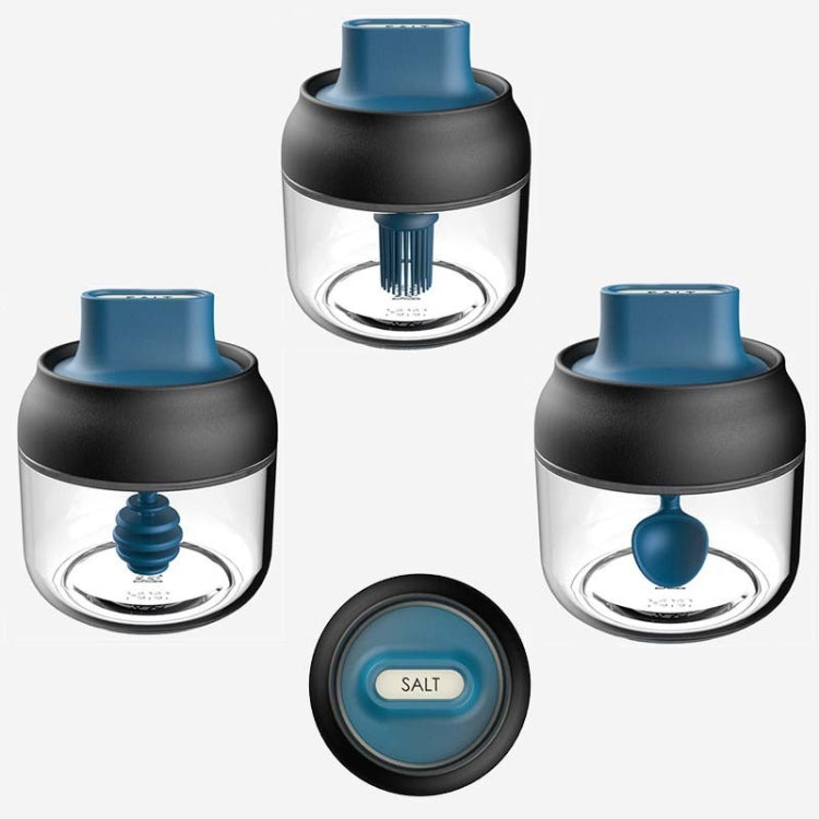 3 in 1 280ml Glass Seasoning Jar With Label & Moisture-Proof Lid & Spoon