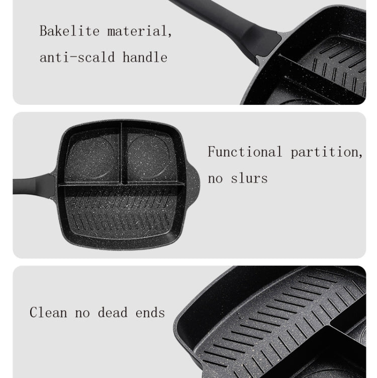 3 In 1 Multifunctional Steak Frying Pan Breakfast Pan Non-Stick Pan