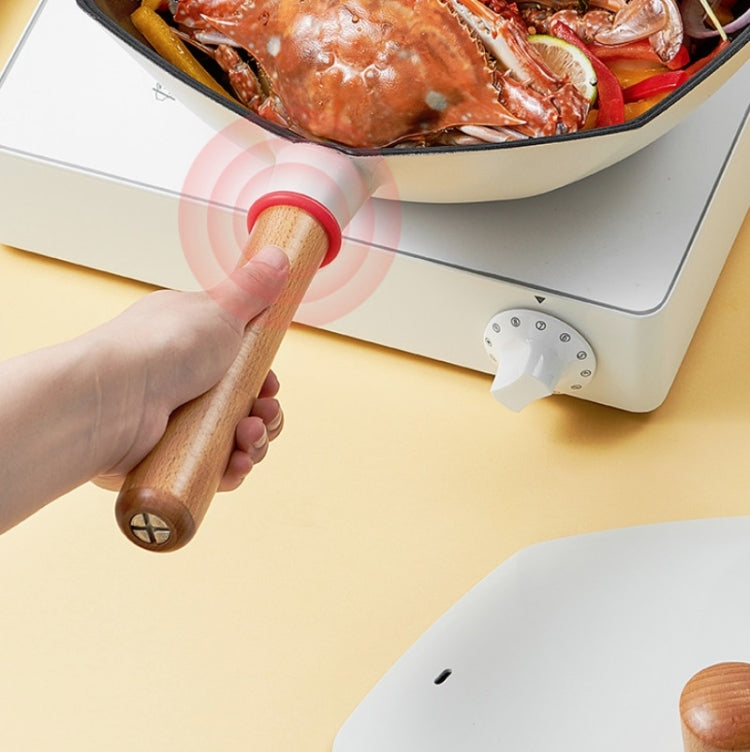 Flat-Bottomed Non-Stick Pan Household Non-Oily Fume Wok For Gas Stove & Induction Cooker, Specification:Aluminum Lid