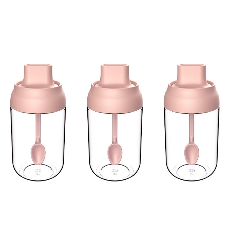 3 PCS Macaron Ribbon Moisture-Proof Lid Spoon One Seasoning Jar Glass Seasoning Bottle with Label, Style:Seasoning Bottle