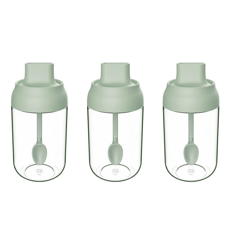 3 PCS Macaron Ribbon Moisture-Proof Lid Spoon One Seasoning Jar Glass Seasoning Bottle with Label, Style:Seasoning Bottle