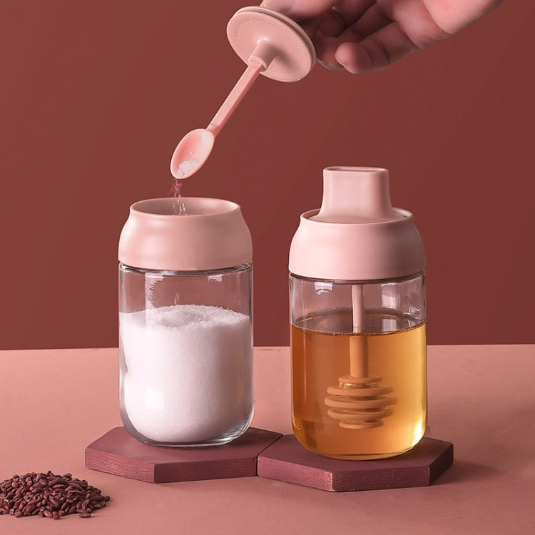 3 PCS Macaron Ribbon Moisture-Proof Lid Spoon One Seasoning Jar Glass Seasoning Bottle with Label, Style:Seasoning Bottle