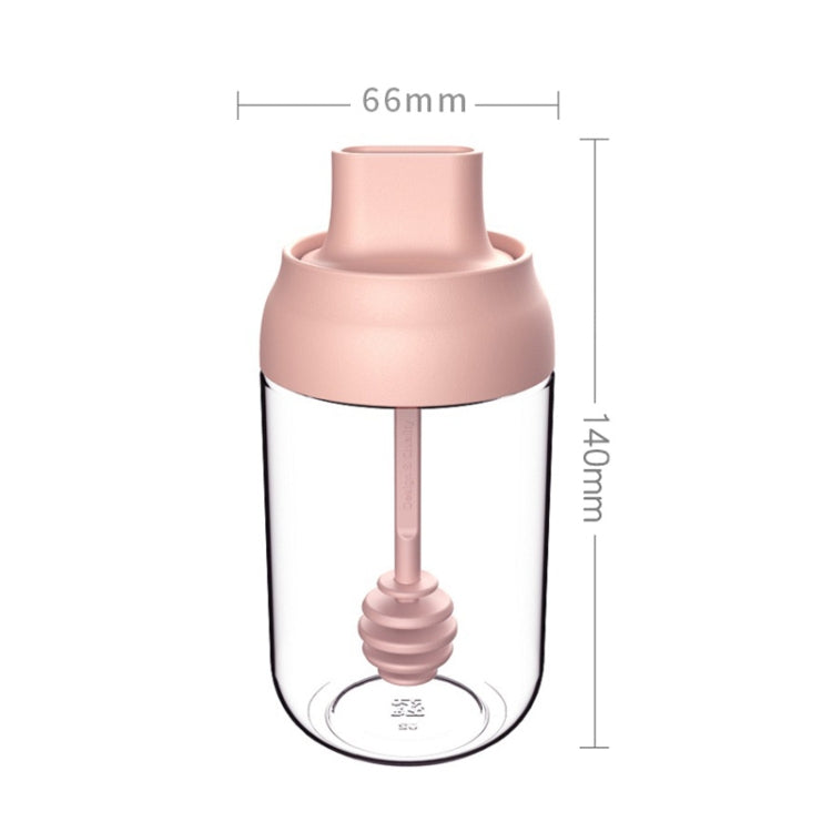 3 PCS Macaron Ribbon Moisture-Proof Lid Spoon One Seasoning Jar Glass Seasoning Bottle with Label, Style:Honey Bottle