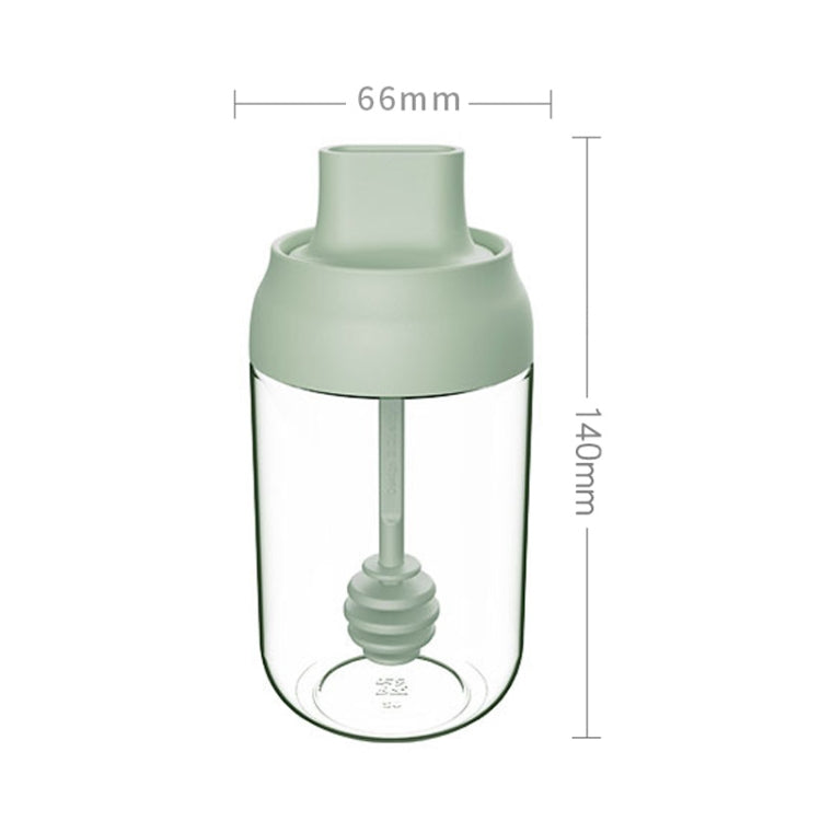 3 PCS Macaron Ribbon Moisture-Proof Lid Spoon One Seasoning Jar Glass Seasoning Bottle with Label, Style:Honey Bottle
