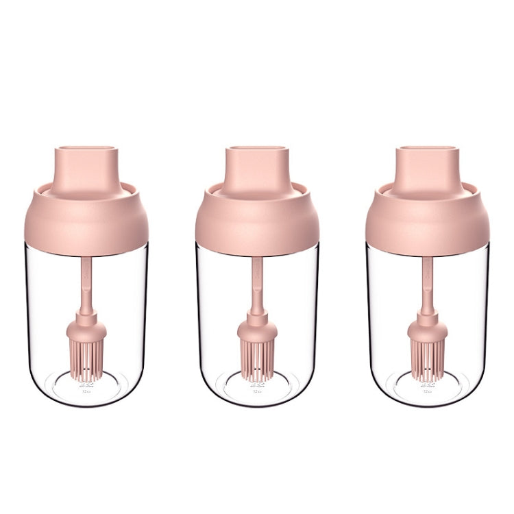 3 PCS Macaron Ribbon Moisture-Proof Lid Spoon One Seasoning Jar Glass Seasoning Bottle with Label, Style:Brush Oil Bottle