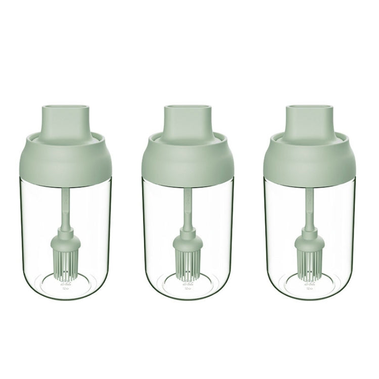 3 PCS Macaron Ribbon Moisture-Proof Lid Spoon One Seasoning Jar Glass Seasoning Bottle with Label, Style:Brush Oil Bottle