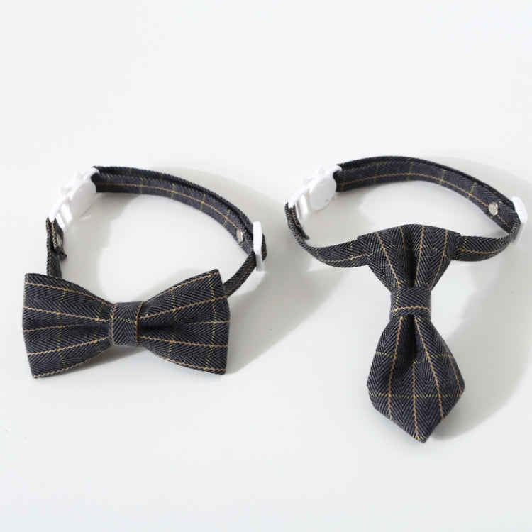 4 PCS Pet Sub-Bow Tie Adjustable Cat Dog Collar Accessories, Style:Bowknot, Size:S 17-32cm