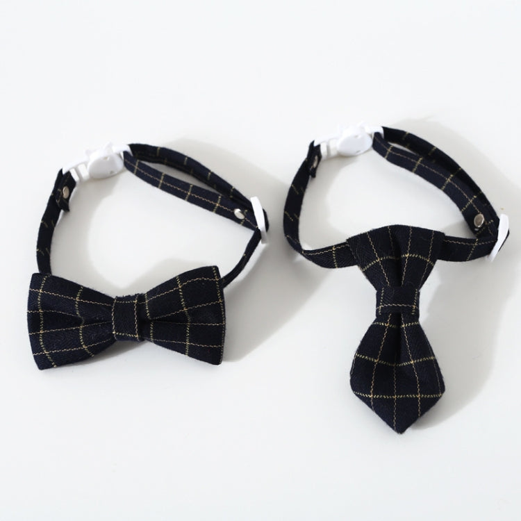 4 PCS Pet Sub-Bow Tie Adjustable Cat Dog Collar Accessories, Style:Tie, Size:S 17-32cm