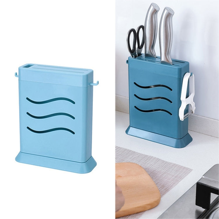 2 PCS  Kitchen Multifunctional Three-Hole Invisible Knife Holder Hollow Drain Kitchenware Storage Rack