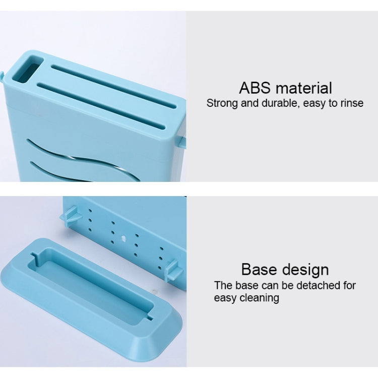2 PCS  Kitchen Multifunctional Three-Hole Invisible Knife Holder Hollow Drain Kitchenware Storage Rack