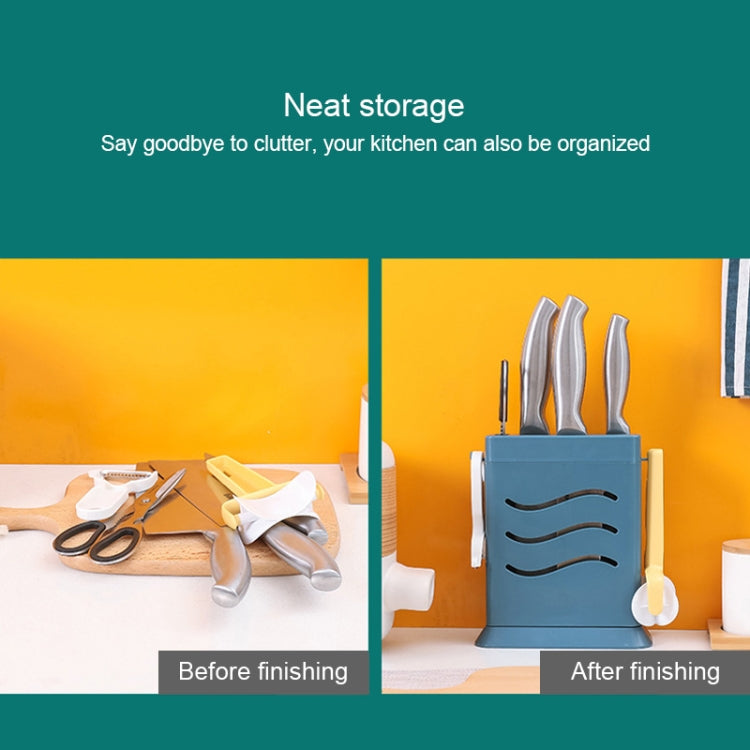 2 PCS  Kitchen Multifunctional Three-Hole Invisible Knife Holder Hollow Drain Kitchenware Storage Rack