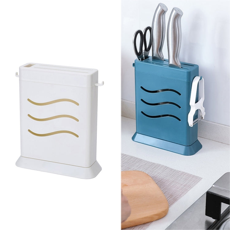 2 PCS  Kitchen Multifunctional Three-Hole Invisible Knife Holder Hollow Drain Kitchenware Storage Rack