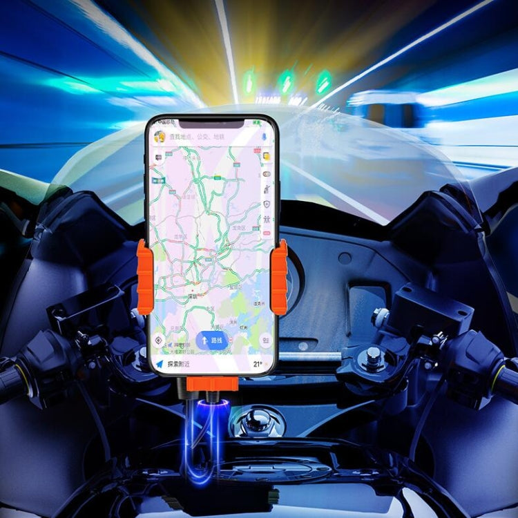 Motorcycle Bracket Electric Bicycle Riding Mobile Phone Bracket Takeaway Rider Navigation Shockproof Bracket, Style:Handlebar Installation