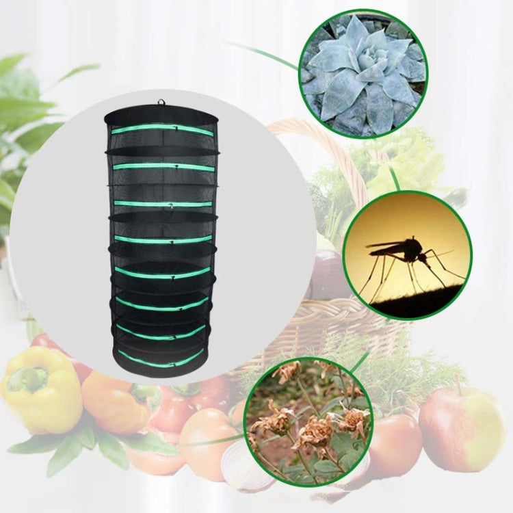Hanging Herbal Drying Net Foldable Drying Rack Closed Zipper Plant Drying Net, Specification: 60cm Diameter 6 Layers