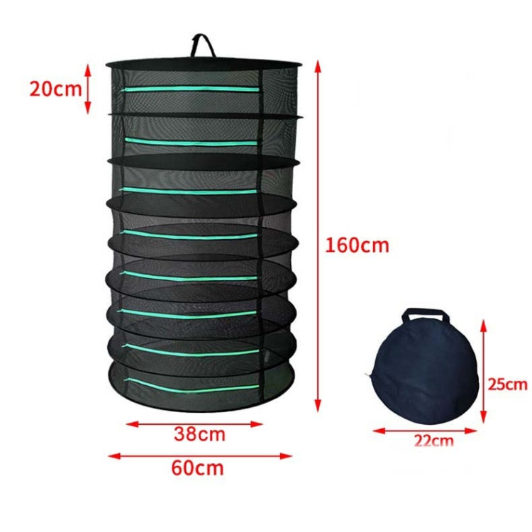 Hanging Herbal Drying Net Foldable Drying Rack Closed Zipper Plant Drying Net, Specification: 60cm Diameter 8 Layers