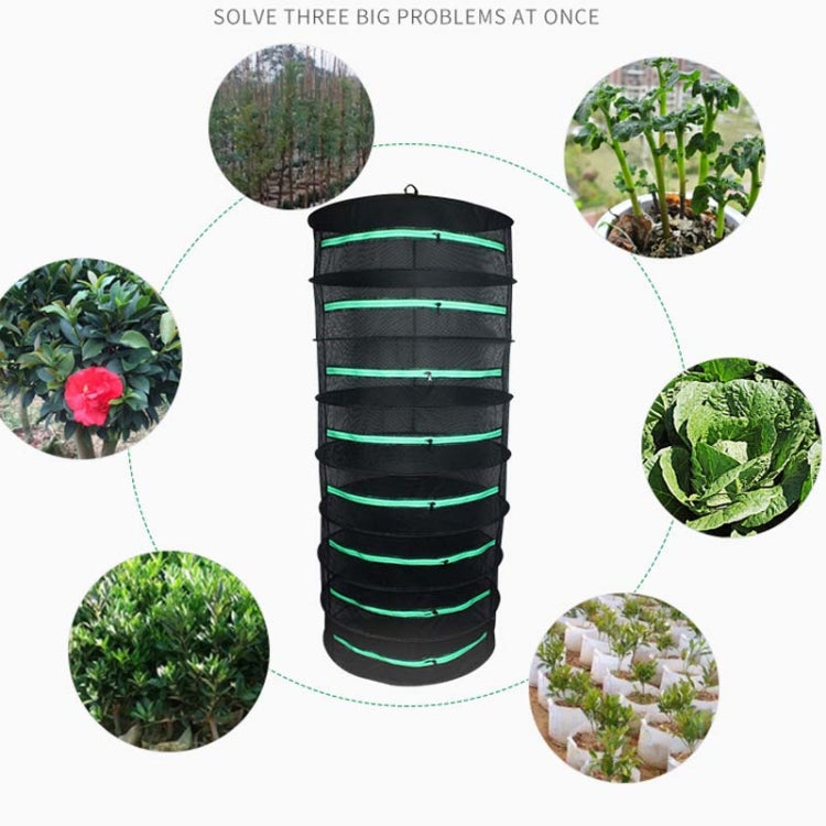 Hanging Herbal Drying Net Foldable Drying Rack Closed Zipper Plant Drying Net, Specification: 60cm Diameter 8 Layers