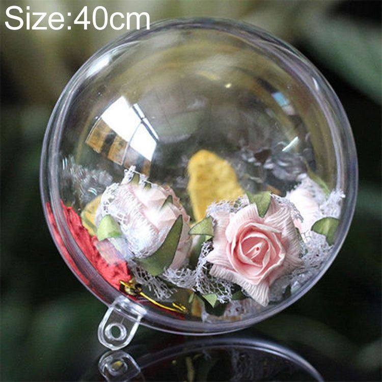 High Transparent Christmas Plastic Hollow Round Ball Window Decoration Mall Hanging Ball, Size:40cm
