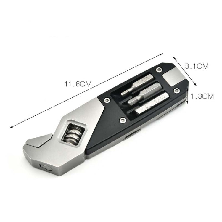 Stainless Steel Adjustable Wrench Foldable Allen Wrench Multi-Function Wrench With Screwdriver