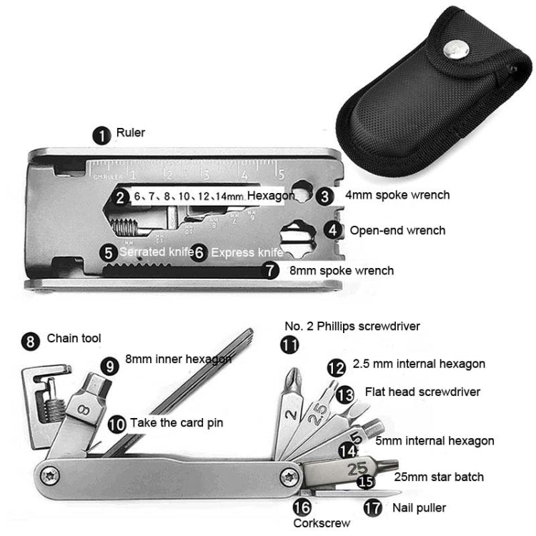 Multi-Function Gadgets Stainless Steel Bicycle Repair Tools Bicycle Portable Tools
