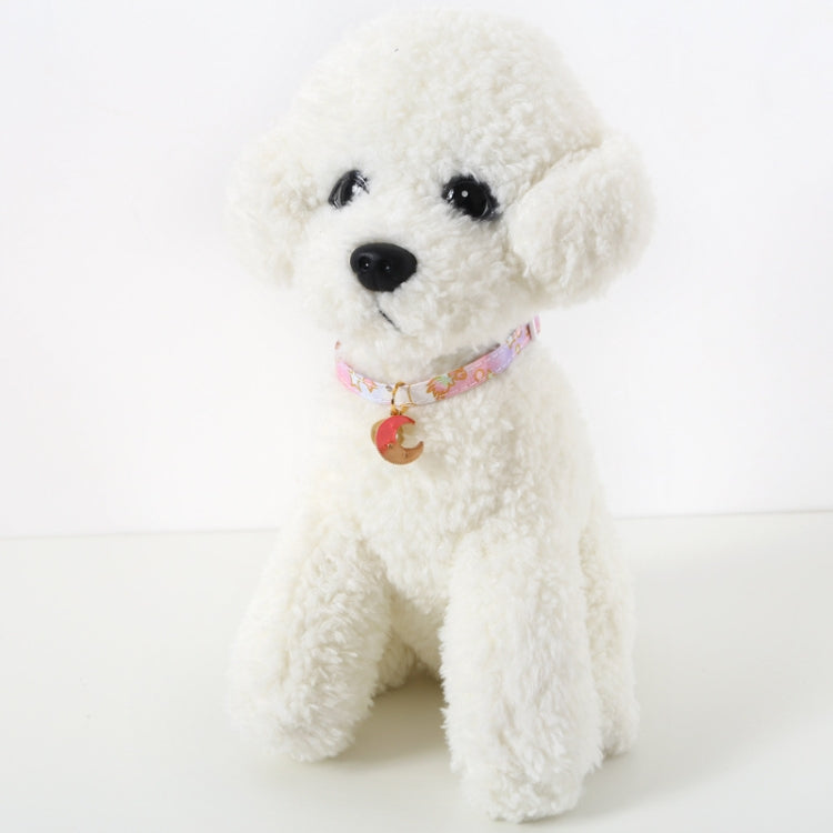 4 PCS Adjustable Cat Dog Rabbit Safety Buckle Collar Pet Accessories, Size:S 17-32cm, Style:Moon