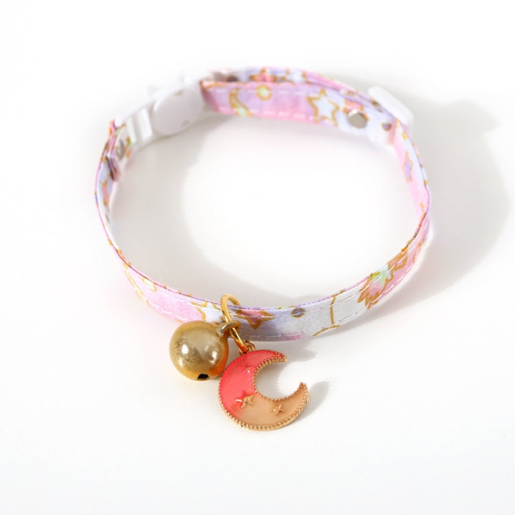 4 PCS Adjustable Cat Dog Rabbit Safety Buckle Collar Pet Accessories, Size:S 17-32cm, Style:Moon