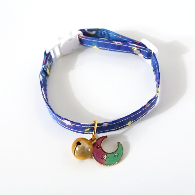 4 PCS Adjustable Cat Dog Rabbit Safety Buckle Collar Pet Accessories, Size:S 17-32cm, Style:Moon