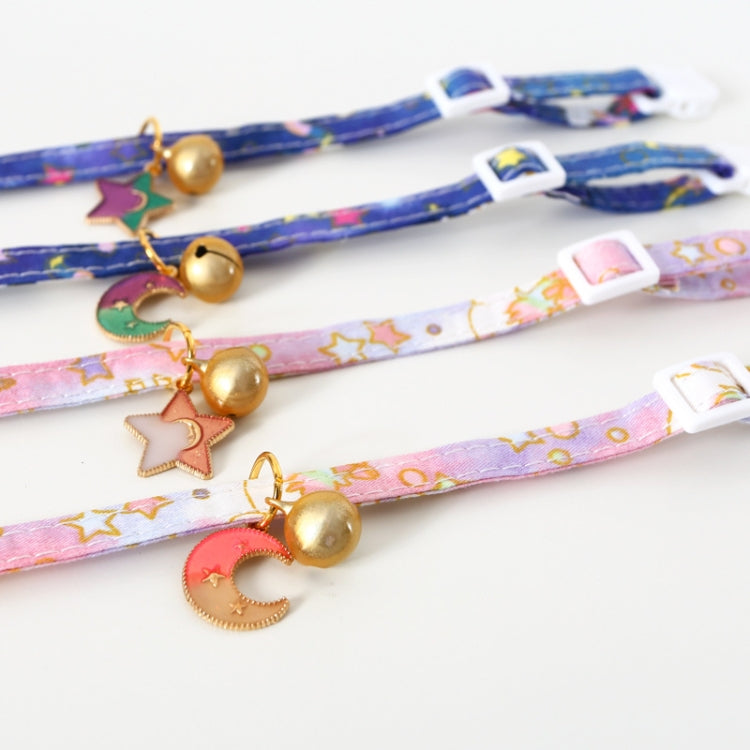 4 PCS Adjustable Cat Dog Rabbit Safety Buckle Collar Pet Accessories, Size:S 17-32cm, Style:Moon